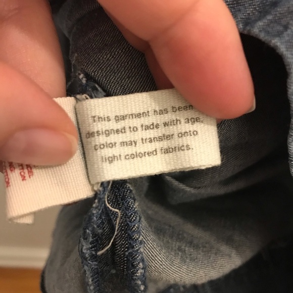 Anthropologie Ett Twa Bucolic Chambray Skirt 4 blue denim ruffles - Picture 10 of 10